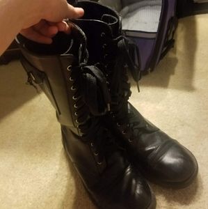 PRICE NEGOTIABLE Tie up/zip up calf boots